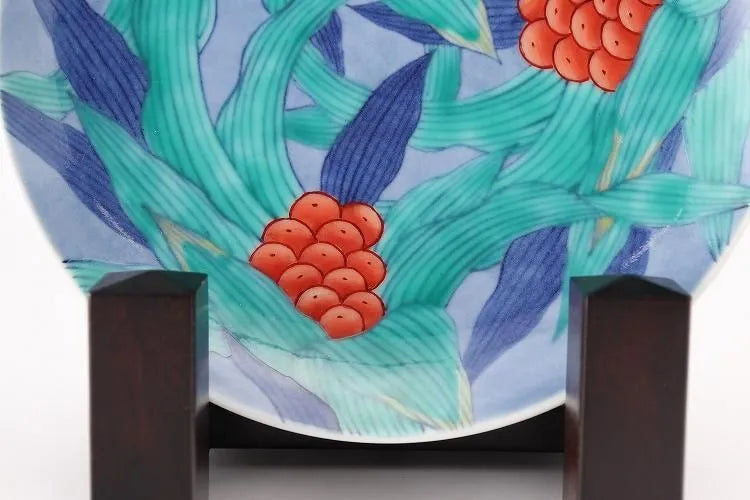 ARITA WARE “IRO-NABESHIMA OMOTO DESIGN PEDESTAL PLATE” – IMAEMON KILN