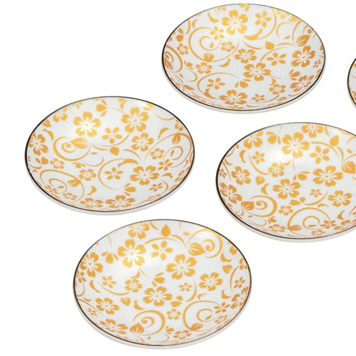 JAPANESE KUTANI PORCELAIN SMALL PLATE – SHIROCHIBU SAKURA DESIGN