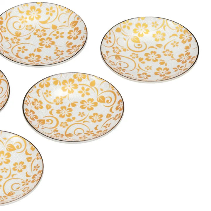 JAPANESE KUTANI PORCELAIN SMALL PLATE – SHIROCHIBU SAKURA DESIGN