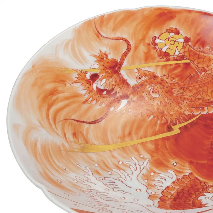 JAPANESE KUTANI WARE RED DRAGON DEITY (AKAE RYŪJIN) – HAND-PAINTED BY YOSHINORI FUKUDA, GIFT BOX