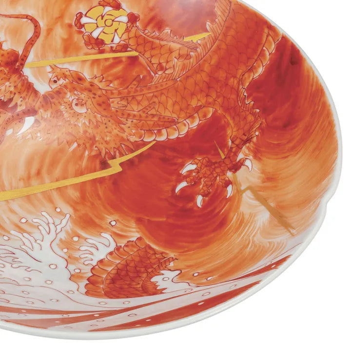 JAPANESE KUTANI WARE RED DRAGON DEITY (AKAE RYŪJIN) – HAND-PAINTED BY YOSHINORI FUKUDA, GIFT BOX