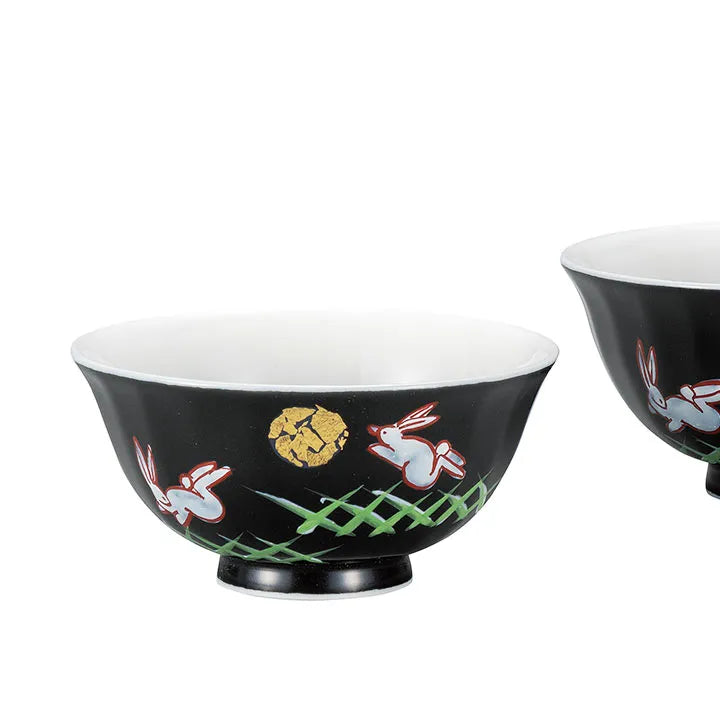 JAPANESE KUTANI PORCELAIN RICE BOWL SET – TRADITIONAL HANDCRAFTED TABLEWARE