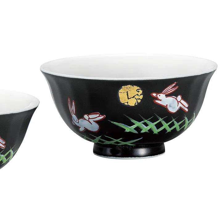 JAPANESE KUTANI PORCELAIN RICE BOWL SET – TRADITIONAL HANDCRAFTED TABLEWARE