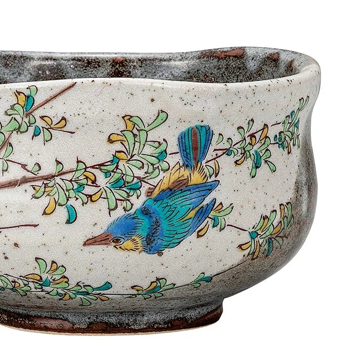 KUTANI WARE MATCHA BOWL – HANDCRAFTED JAPANESE TEA CEREMONY CHAWAN ‘KINGFISHER