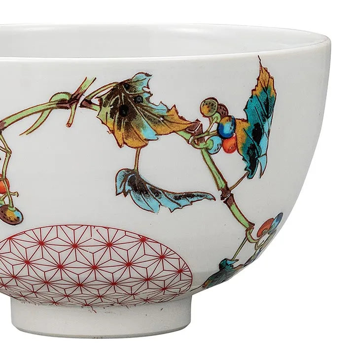 KUTANI WARE MATCHA BOWL – HANDCRAFTED JAPANESE TEA CEREMONY CHAWAN ‘WILD GRAPE