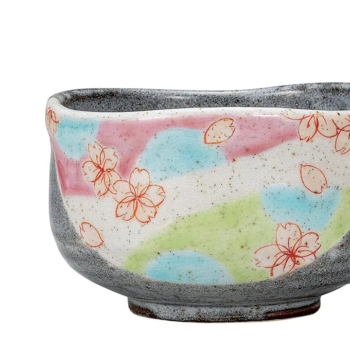 KUTANI WARE MATCHA BOWL – HANDCRAFTED JAPANESE TEA CEREMONY CHAWAN ‘FLOWER DANCE