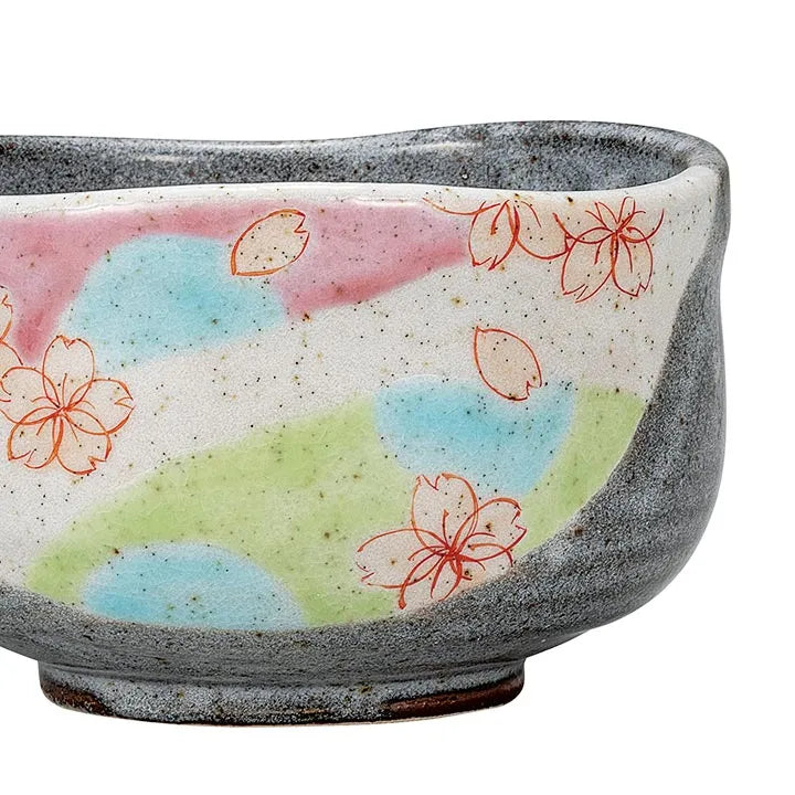 KUTANI WARE MATCHA BOWL – HANDCRAFTED JAPANESE TEA CEREMONY CHAWAN ‘FLOWER DANCE