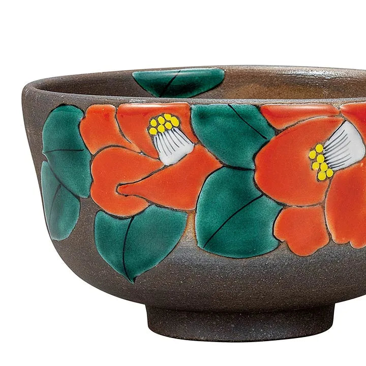 KUTANI WARE MATCHA BOWL “CAMELLIA