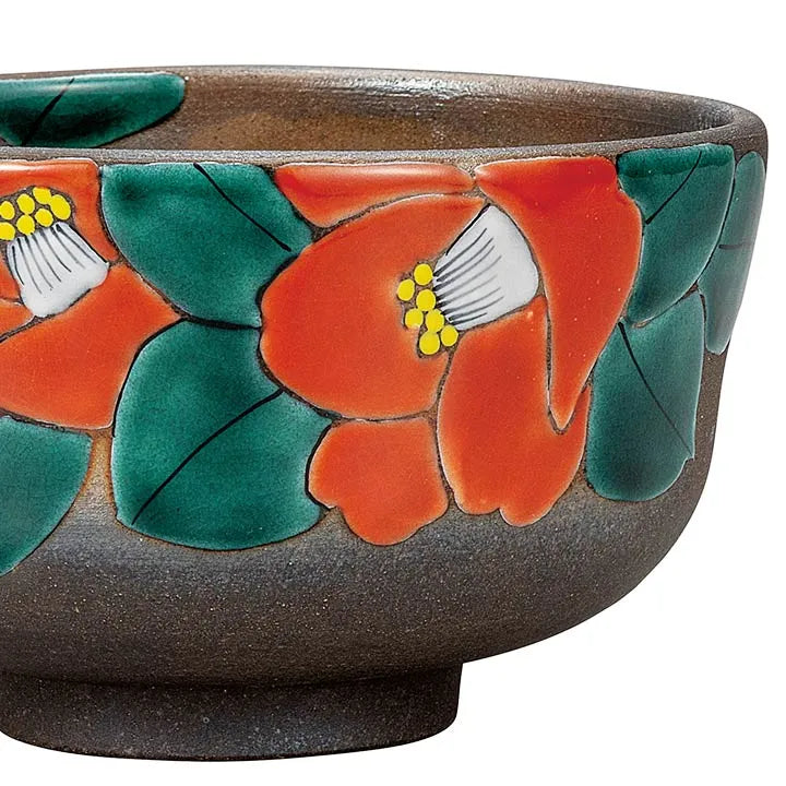 KUTANI WARE MATCHA BOWL “CAMELLIA