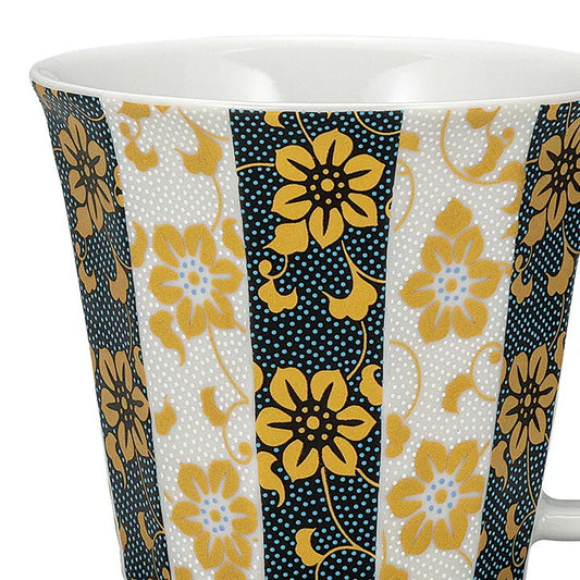 KUTANI WARE MUG “TESSEN (CLEMATIS) DESIGN” – GIFT BOX INCLUDED