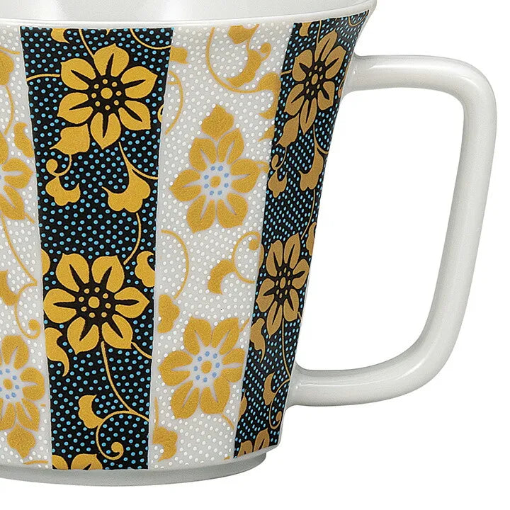 KUTANI WARE MUG “TESSEN (CLEMATIS) DESIGN” – GIFT BOX INCLUDED