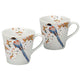 KUTANI WARE PORCELAIN PAIR MUGS – MOUNTAIN CHERRY BLOSSOMS AND BIRD MOTIF