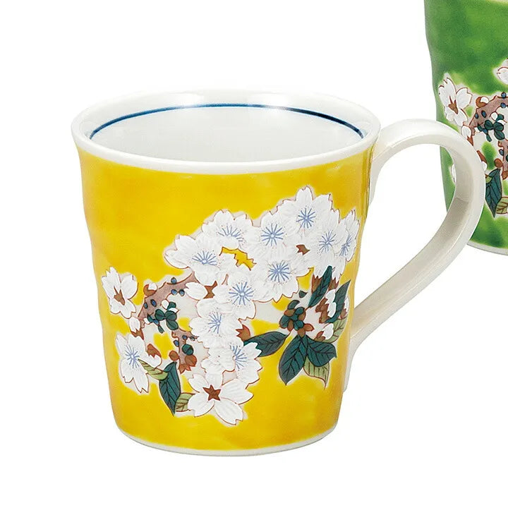 KUTANI WARE PORCELAIN PAIR MUGS – SAKURA (CHERRY BLOSSOM) MOTIF