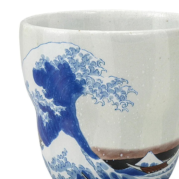 KUTANI WARE ROCK CUP THE GREAT WAVE OFF KANAGAWA BY HOKUSAI