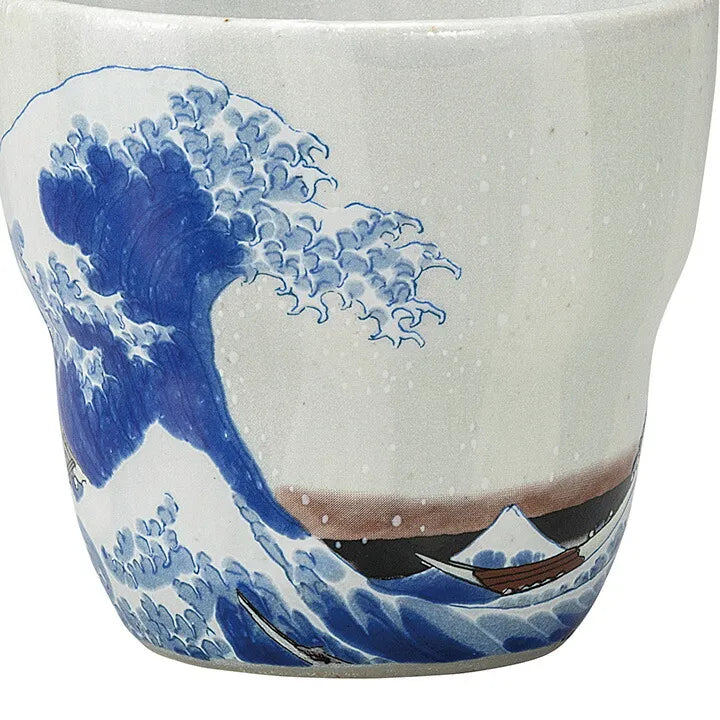 KUTANI WARE ROCK CUP THE GREAT WAVE OFF KANAGAWA BY HOKUSAI