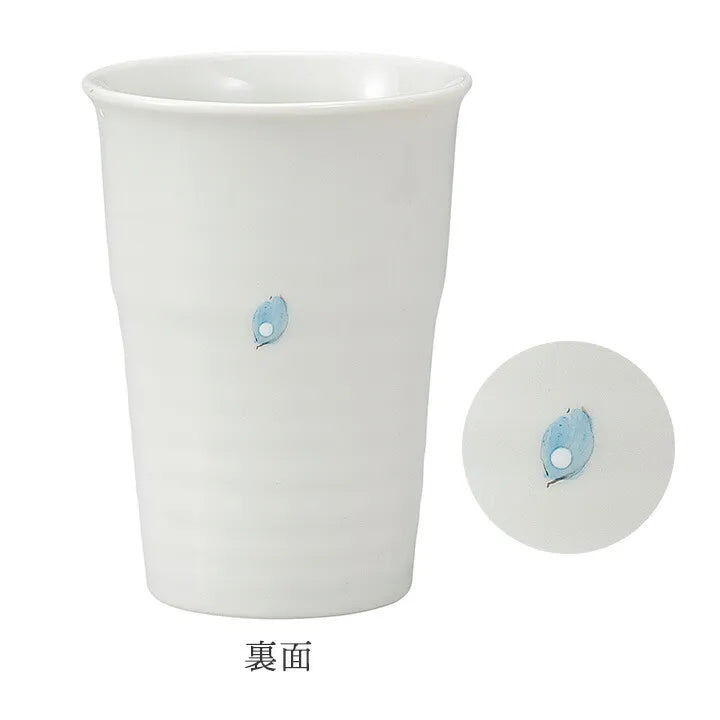 KUTANI WARE FREE CUP LITTLE BIRD FLORAL PATTERN BY ATSUKO SHINKAWA – (GIFT BOXED )