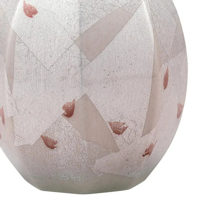 JAPANESE KUTANI WARE VASE – SILVER-DECORATED DANCING CHERRY BLOSSOMS