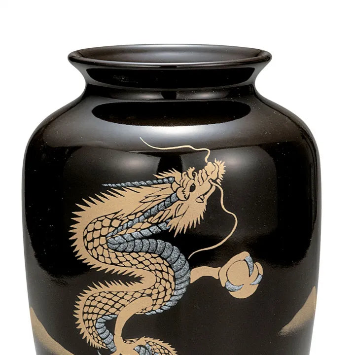 JAPANESE FLOWER VASE KUTANI ASCENDING DRAGON