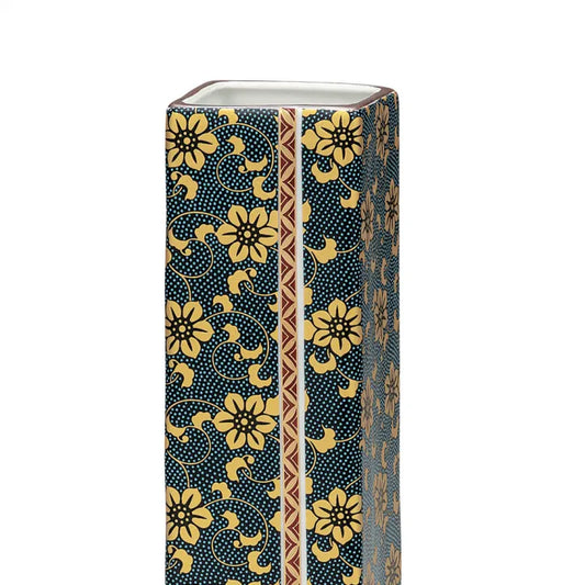 KUTANI WARE VASE – AOCHIBU TESSEN (CLEMATIS) WITH STAND