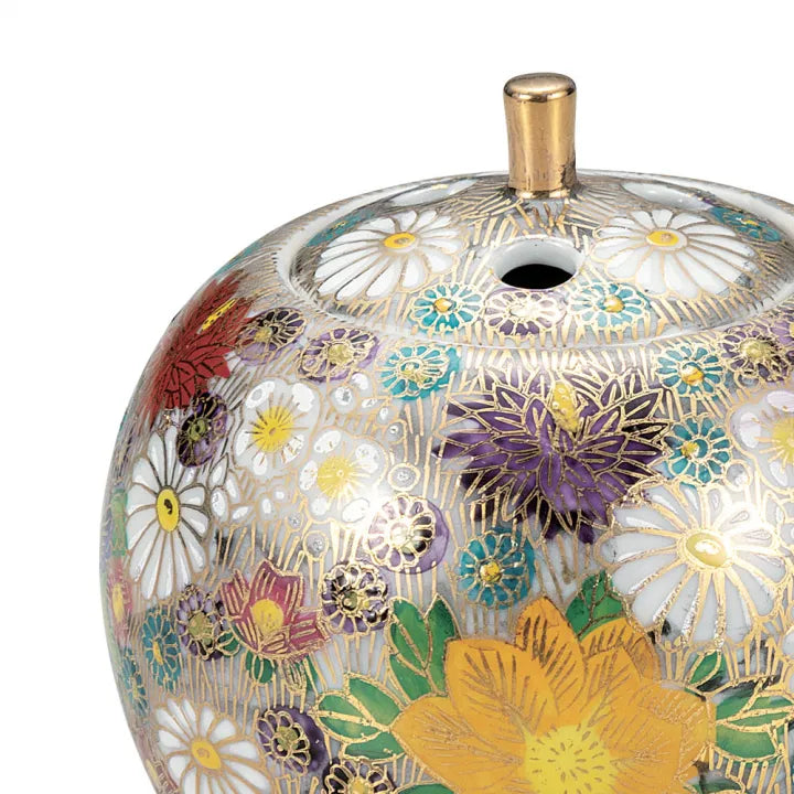 AUTHENTIC GOLD HANA-TSUME KUTANI JAPANESE INCENSE BURNER