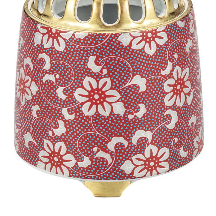 KUTANI WARE INCENSE BURNER – TESSEN MON (CLEMATIS CREST DESIGN)