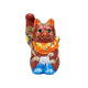 KUTANI WARE MANEKI NEKO – JAPANESE LUCKY CAT FIGURINE WITH MT. FUJI DESIGN, HAND-PAINTED PORCELAIN FROM JAPAN