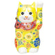 KUTANI WARE LUCKY CAT – YELLOW MORI (RAISED ENAMEL DECORATION)