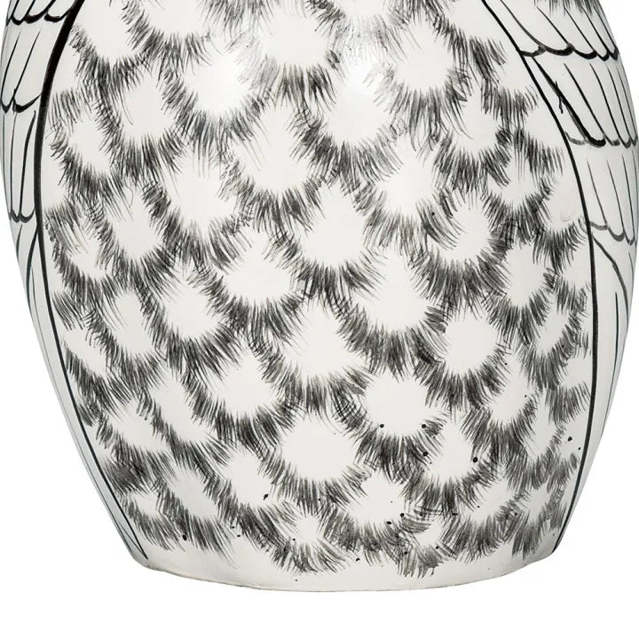 JAPANESE KUTANI PORCELAIN OWL FIGURINE – WHITE