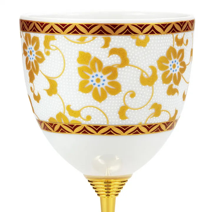 JAPANESE KUTANI PORCELAIN WINE CUP – SHIRO-CHIBU TESSEN PATTERN