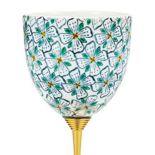 JAPANESE WINE GLASS KUTANI KAMON