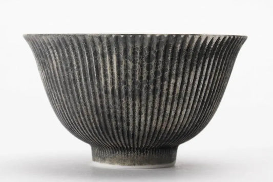 ARITA WARE MOONSURFACE SENCHA TEA CUP WITH SAUCER / RISO KILN