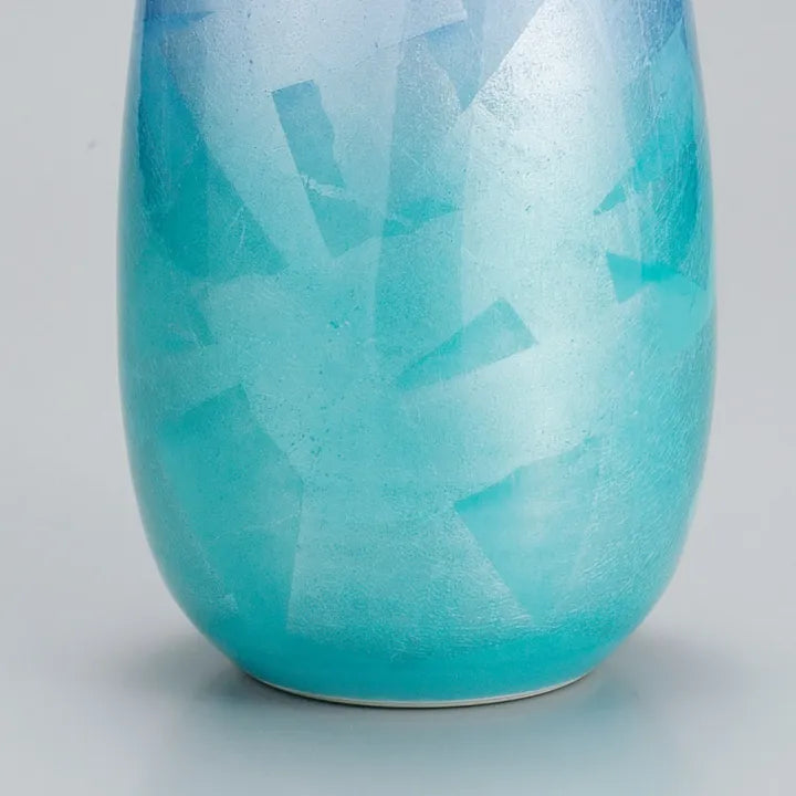 KUTANI SILVER-GLAZED VASE – HANDCRAFTED JAPANESE ART PIECE (GIFT BOX)