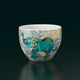 KUTANI WARE GUINOMI SAKE CUP – SACRED ELEPHANT DESIGN BY YASUSHI YAMACHIKA, WOODEN BOX INCLUDED