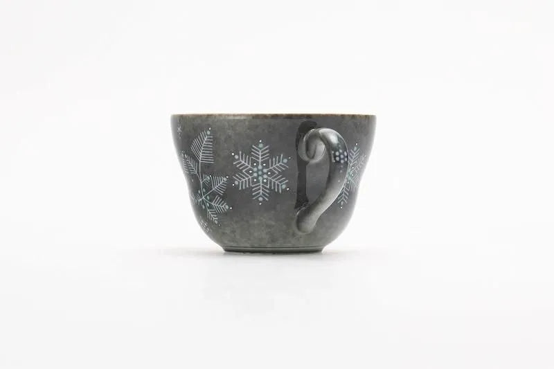 ARITA WARE LIGHT GRAY SUMI-HAJIKI SNOW PATTERN COFFEE CUP / IMAEMON KILN