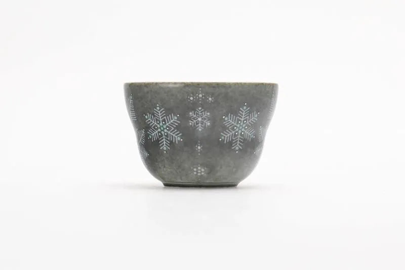 ARITA WARE LIGHT GRAY SUMI-HAJIKI SNOW PATTERN COFFEE CUP / IMAEMON KILN