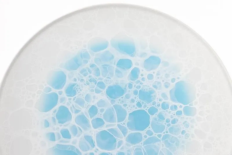 ARITA WARE BLUE BUBBLE FRAME ROUND PLATE 30 CM / YAMAHEI KILN