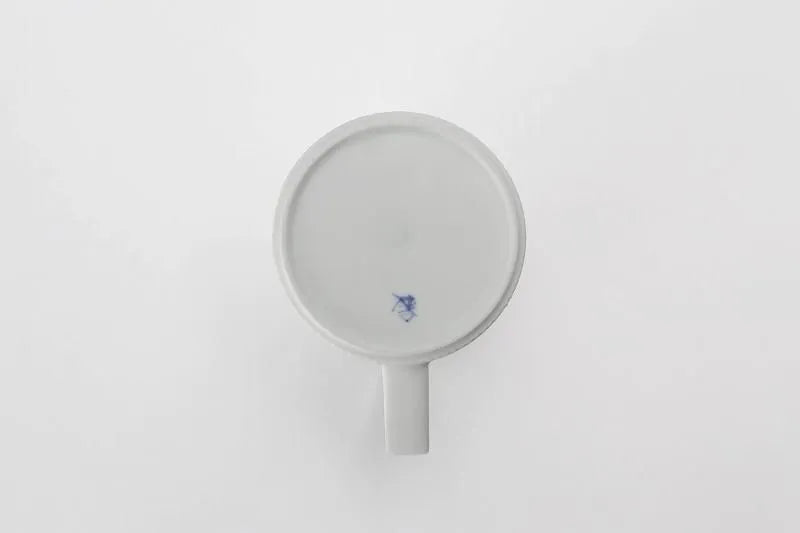 ARITA WARE WHITE PORCELAIN FINE-STRIPED MUG / RISO KILN