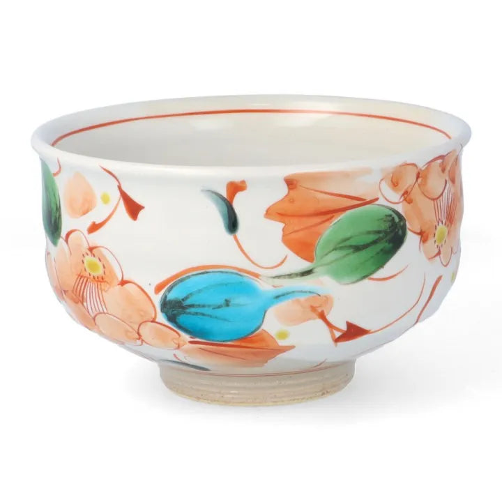 KUTANI WARE MATCHA BOWL – CAMELLIA & ARABESQUE DESIGN / KOKUZOU KILN