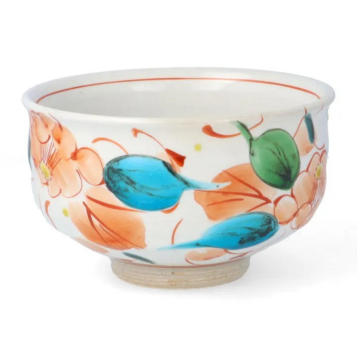 KUTANI WARE MATCHA BOWL – CAMELLIA & ARABESQUE DESIGN / KOKUZOU KILN