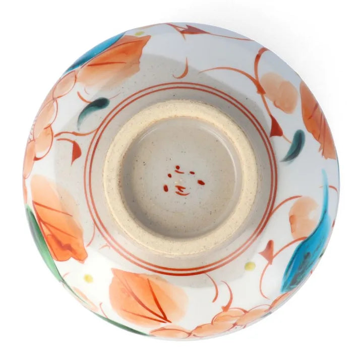 KUTANI WARE MATCHA BOWL – CAMELLIA & ARABESQUE DESIGN / KOKUZOU KILN