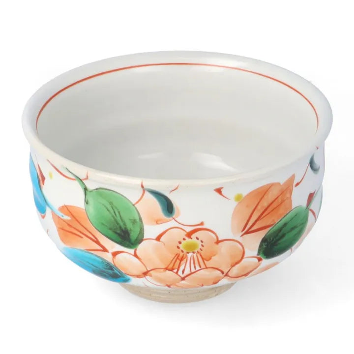 KUTANI WARE MATCHA BOWL – CAMELLIA & ARABESQUE DESIGN / KOKUZOU KILN