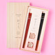 WAKASA-NURI CHOPSTICKS PAIR “SAKURA BLOOM” SAKURA & MT. FUJI PAIR WITH RAKUGAN CHOPSTICK RESTS