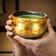 KUTANI WARE MATCHA TEA BOWL – GOLD LEAF DECORATION (WOODEN BOX INCLUDED)