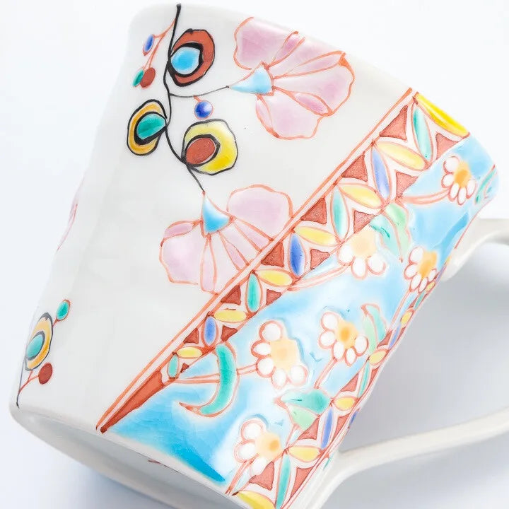 KUTANI WARE MUG FLOWER TAPESTRY /GINSYUU KLIN