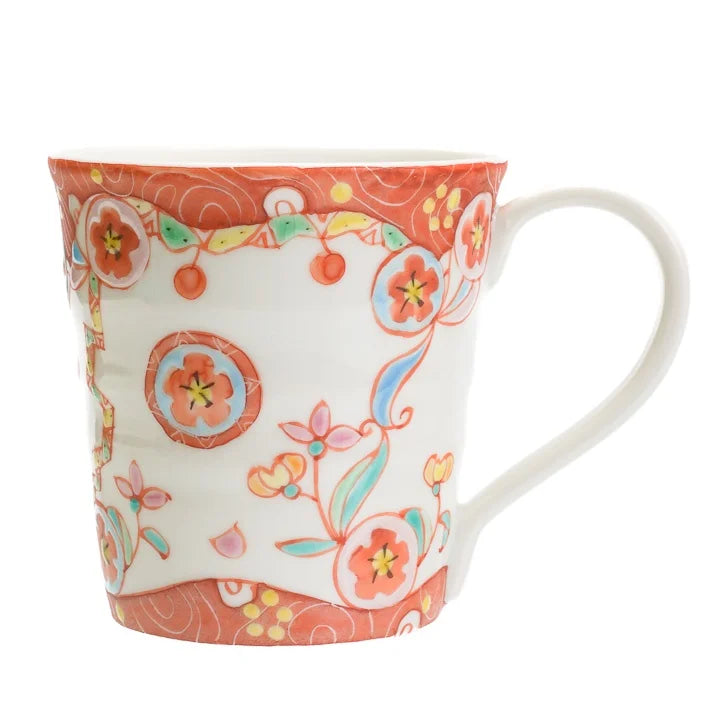 KUTANI JAPANESE MUG CUP MUG PALACE OF FLOWERS /GINSYUU KLIN