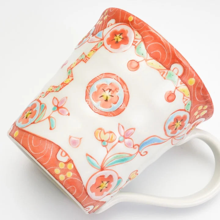 KUTANI JAPANESE MUG CUP MUG PALACE OF FLOWERS /GINSYUU KLIN