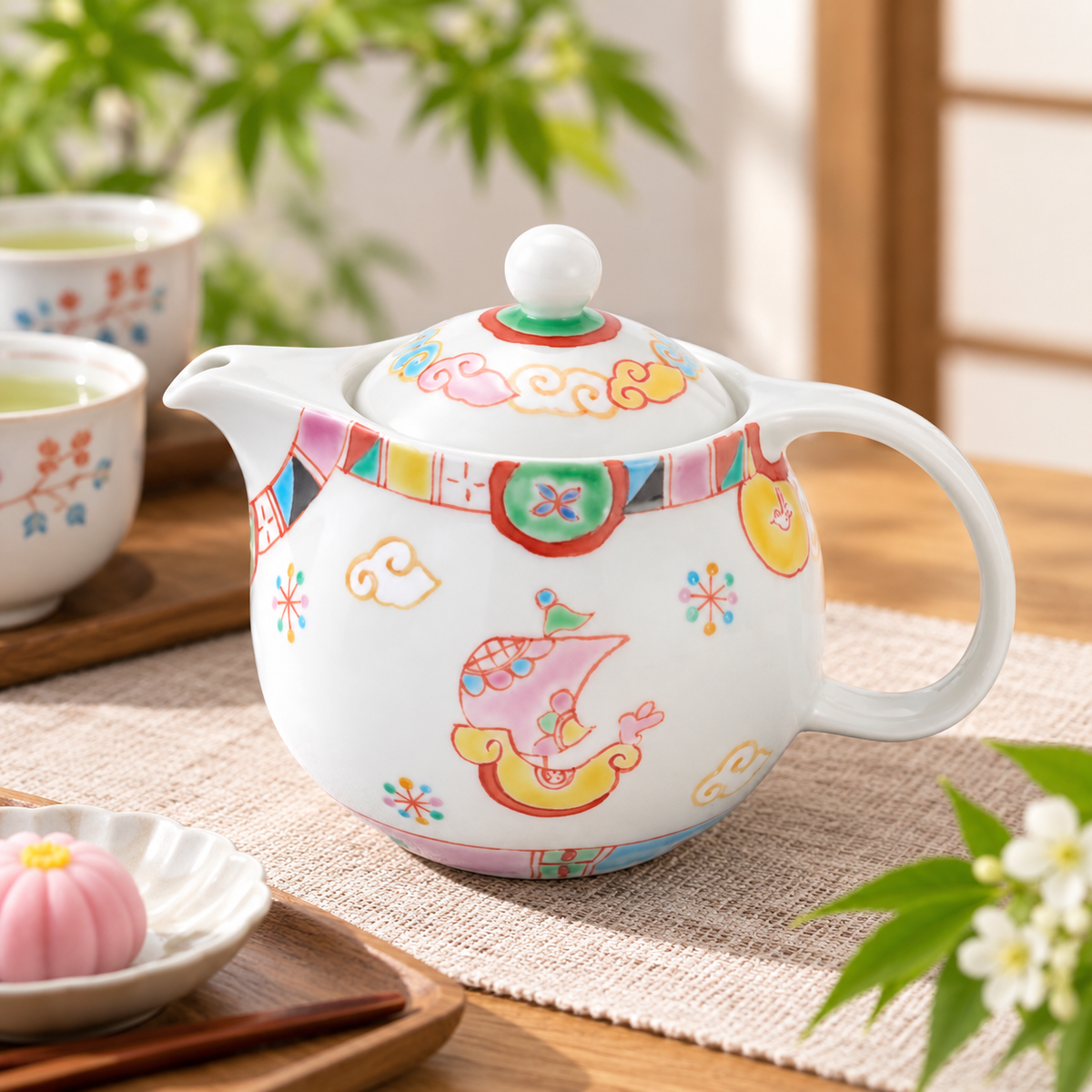 KUTANI WARE ROUND POT FUNADE / GINSYUU KILN