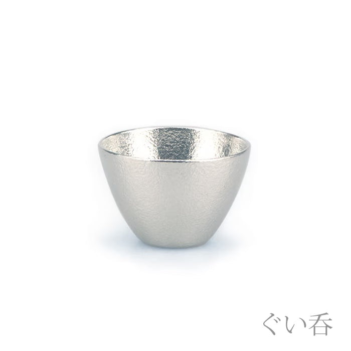 NOUSAKU JAPANESE KATAKUCHI (LARGE) & GUINOMI TIN AND GOLD LEAF SET (PAULOWNIA BOX WITH CORD FASTENING