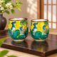 KUTANI WARE PAIR YUNOMI TEACUPS (YOSHIDAYA STYLE)