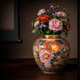 KUTANI WARE JAPANESE VASE – EXQUISITE HANAZUME (FLORAL-PACKED) DESIGN